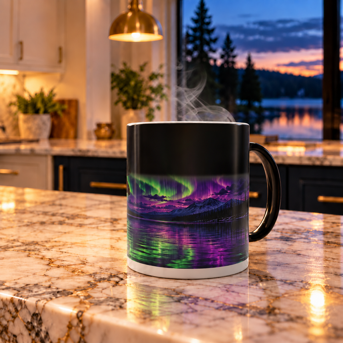 Aurora Moose Color-Changing Mug — 11oz Heat Sensitive Coffee Cup