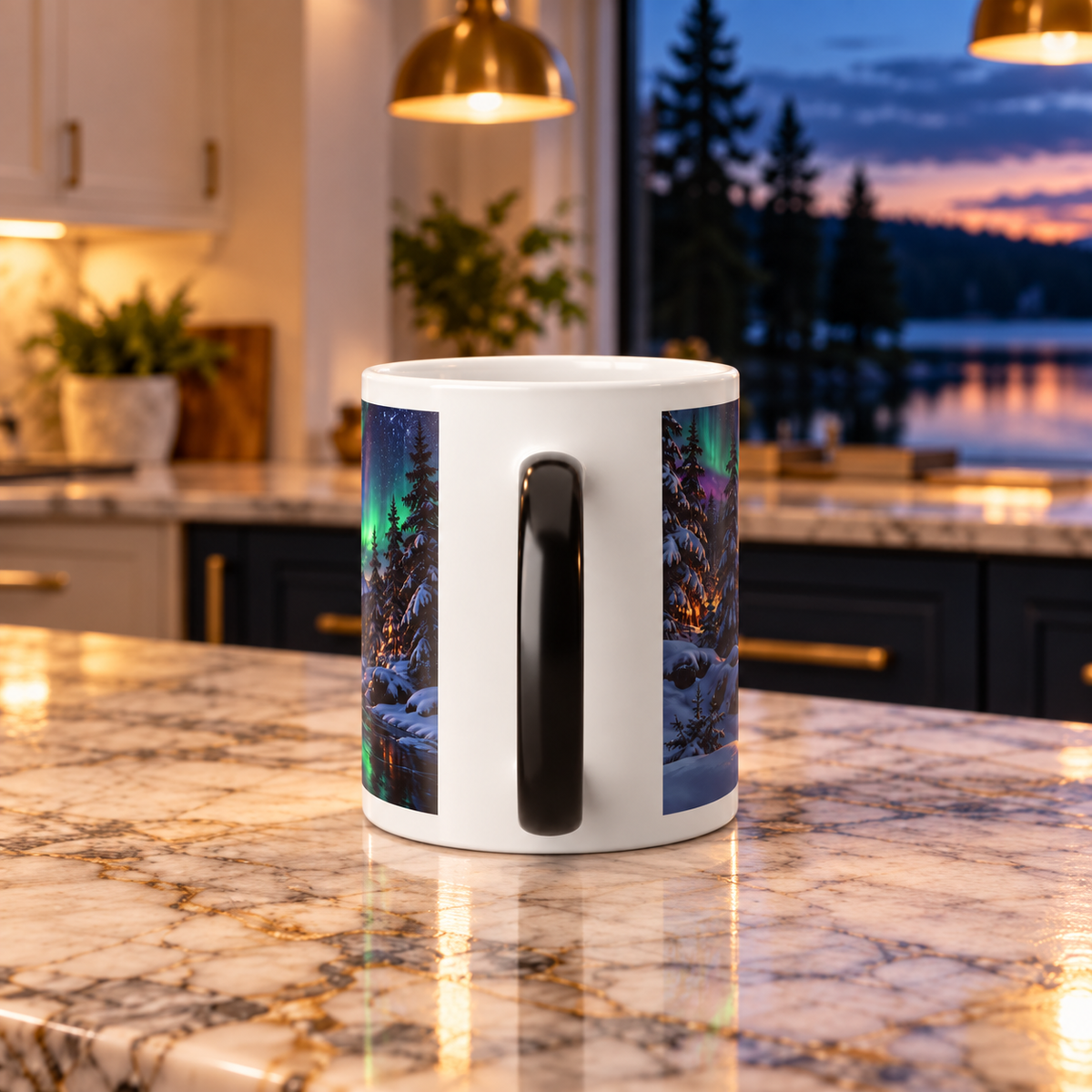 Northern Lights Color-Changing Mug — Aurora Cabin 11oz