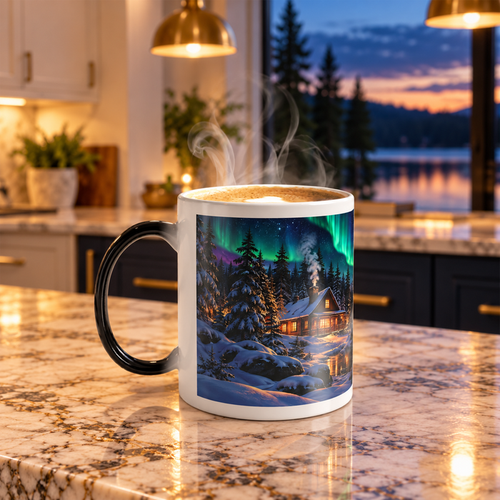 Northern Lights Color-Changing Mug — Aurora Cabin 11oz