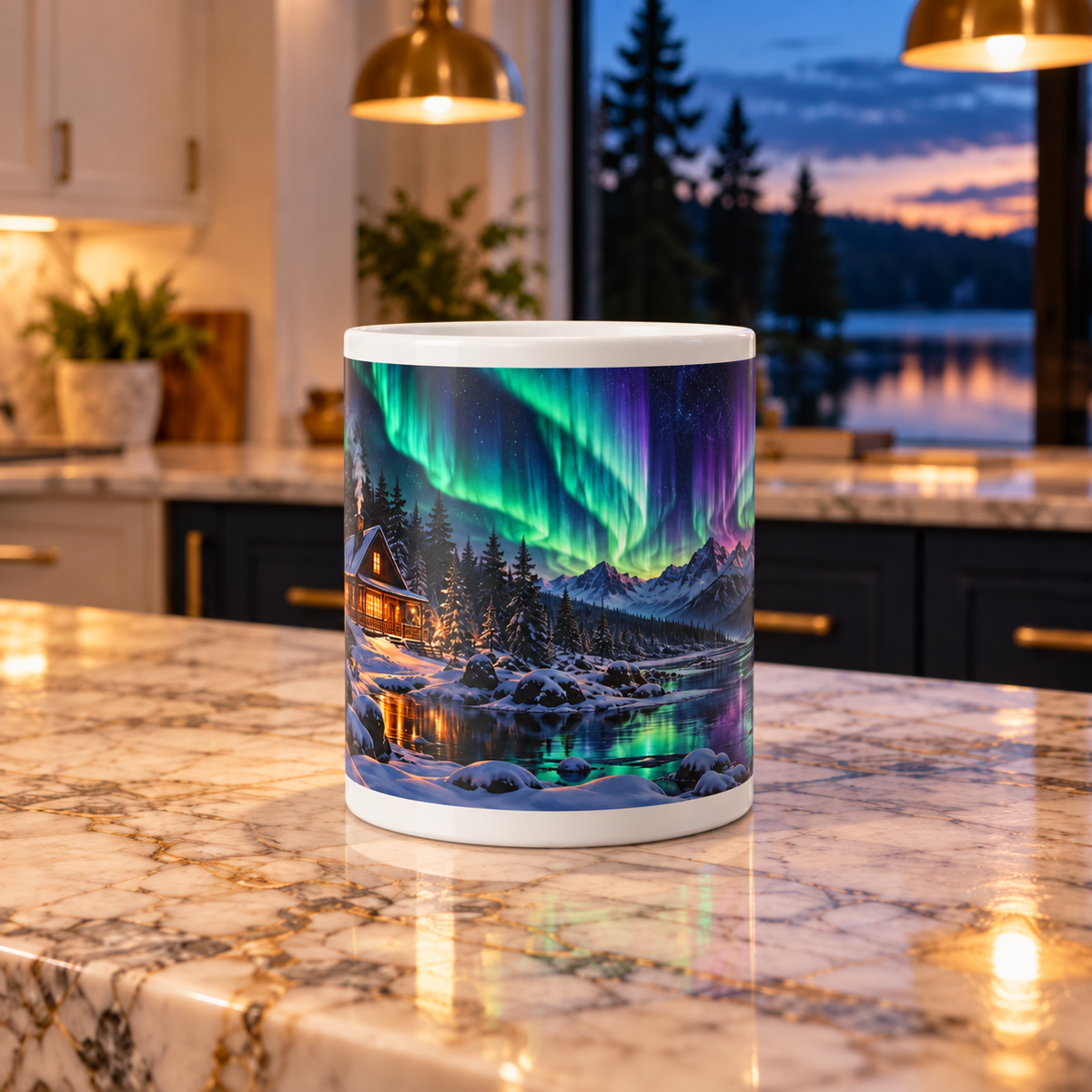 Northern Lights Color-Changing Mug — Aurora Cabin 11oz