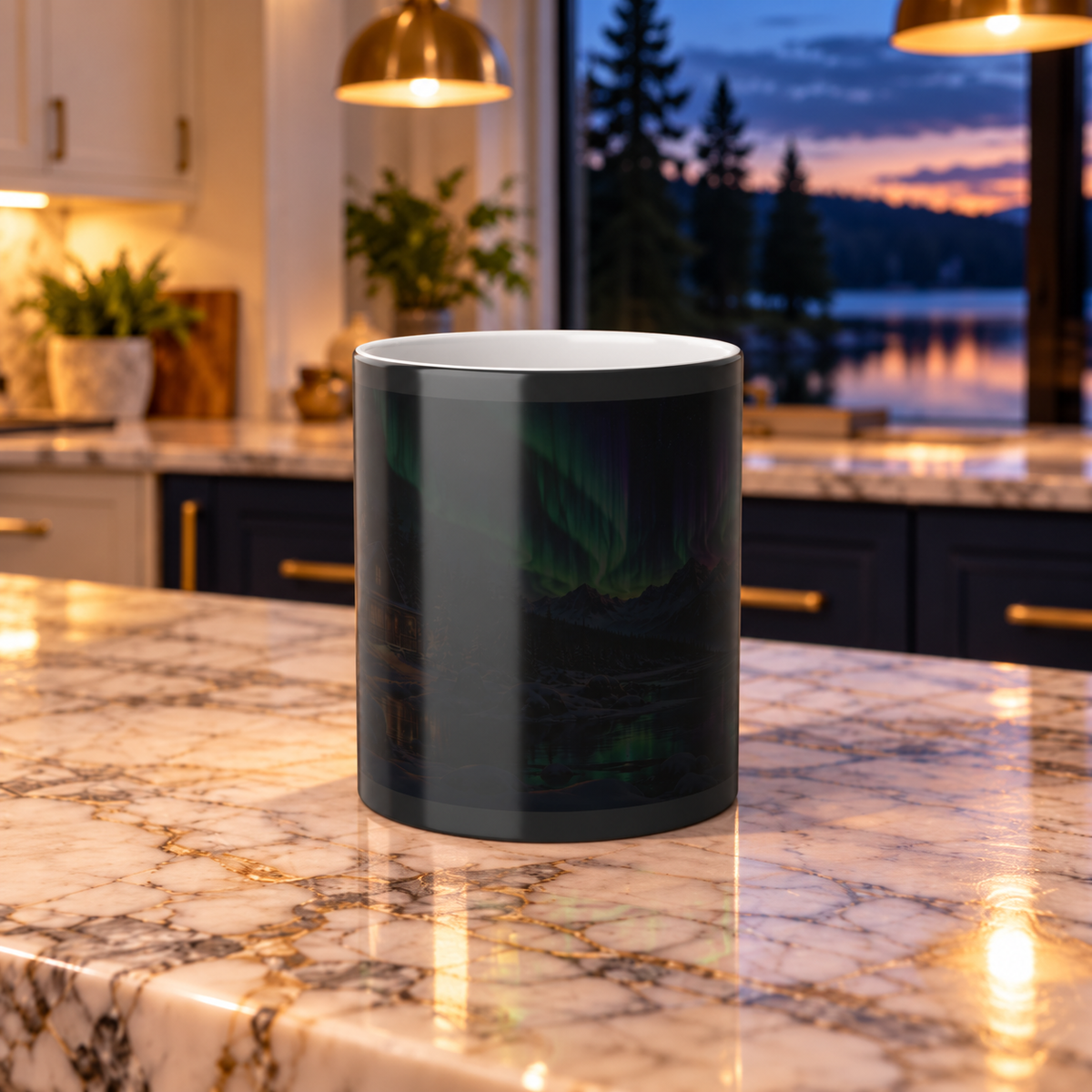 Northern Lights Color-Changing Mug — Aurora Cabin 11oz