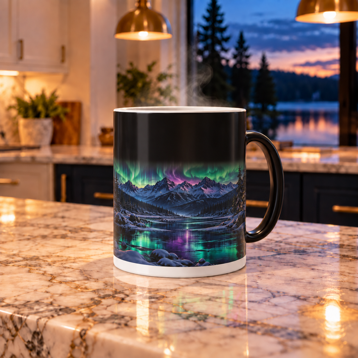 Northern Lights Color-Changing Mug — Aurora Cabin 11oz