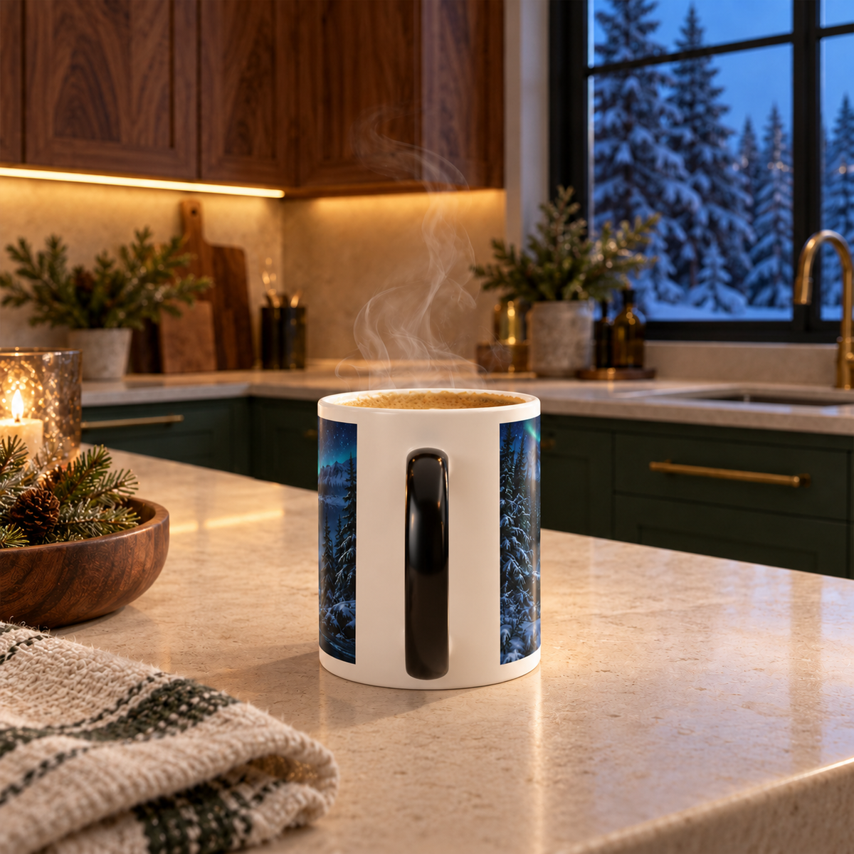 Color-Changing Mug — Northern Lights Waterfall 11oz