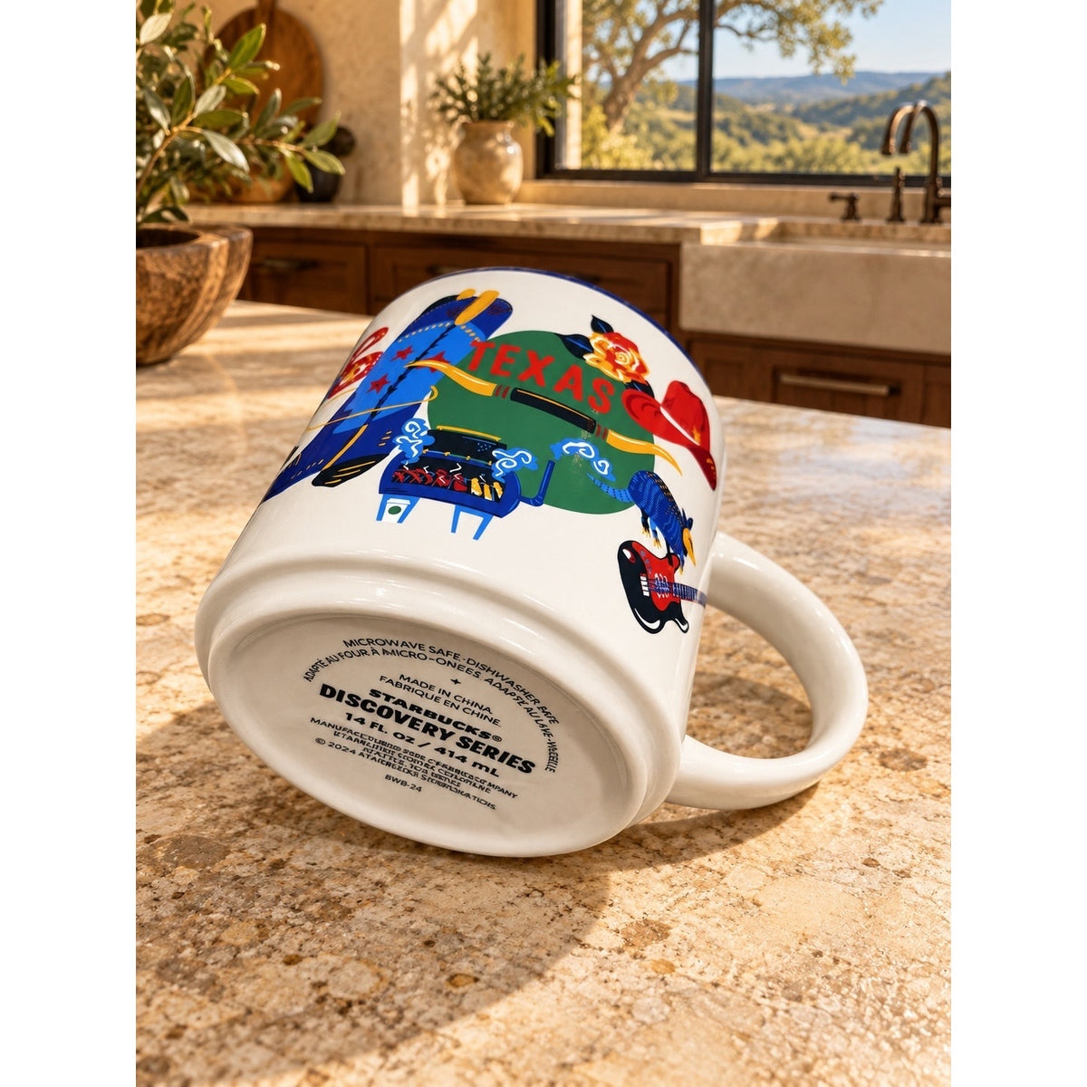 Starbucks Texas Discovery Series Mug 14 oz Cobalt Blue Interior
