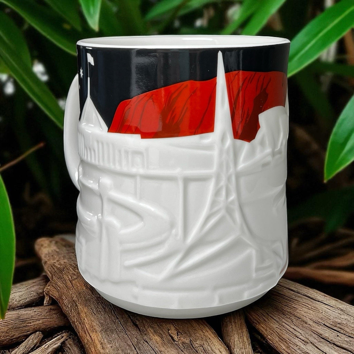 HTF Starbucks Australia 16oz Relief Mug Kangaroo Opera House EUC
