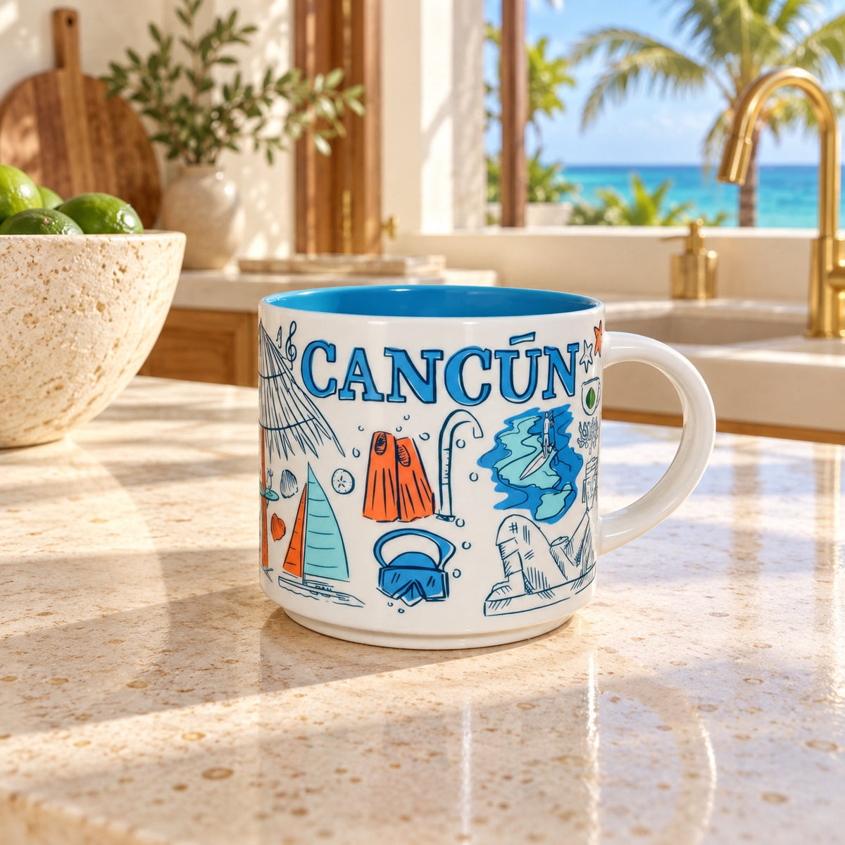 Cancun Mexico Starbucks Been There Mug 14oz Travel City Collectible EUC