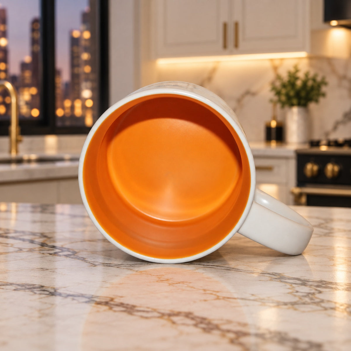 Starbucks New York City Discovery Series 14 oz Mug Orange Interior EUC 2024