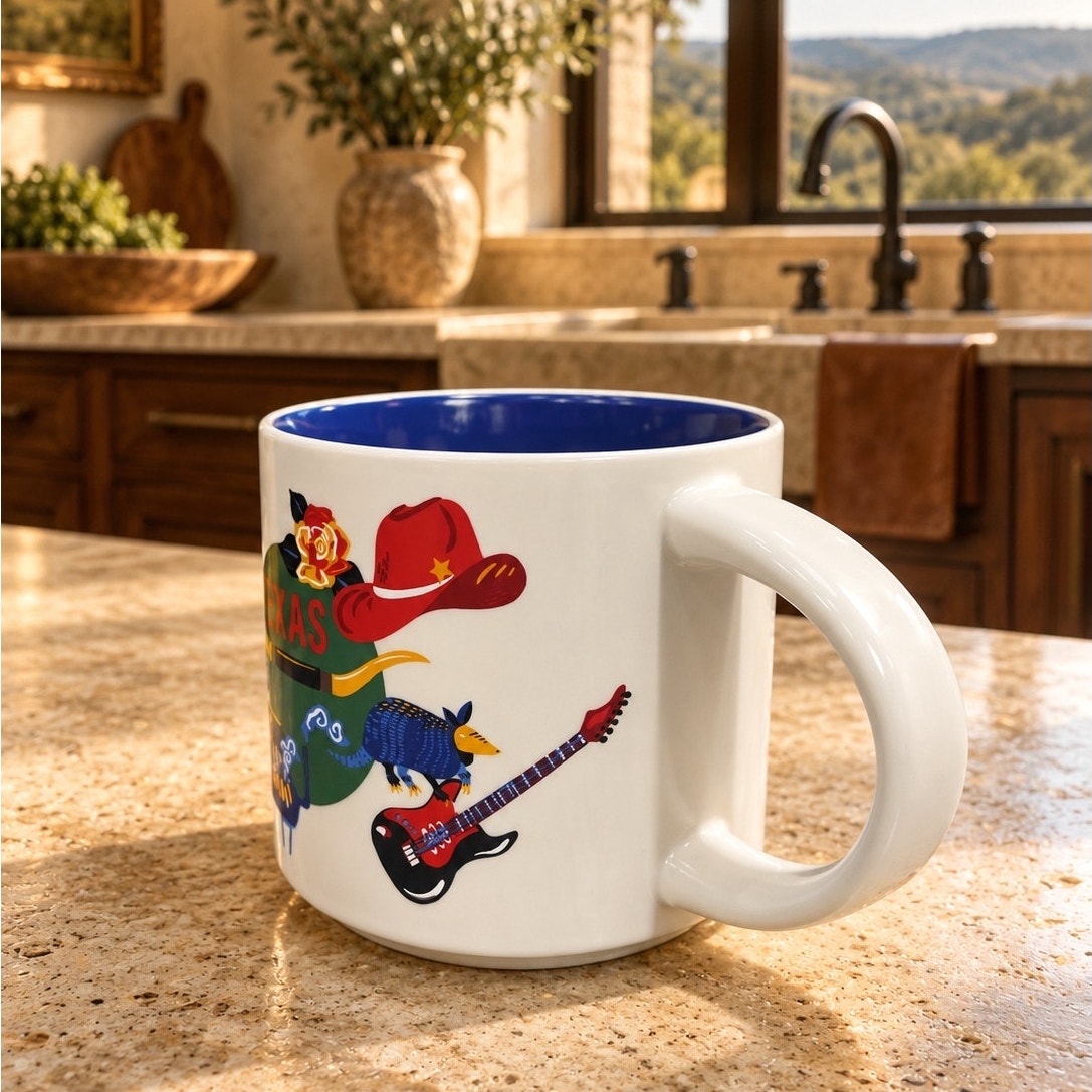 Starbucks Texas Discovery Series Mug 14 oz Cobalt Blue Interior