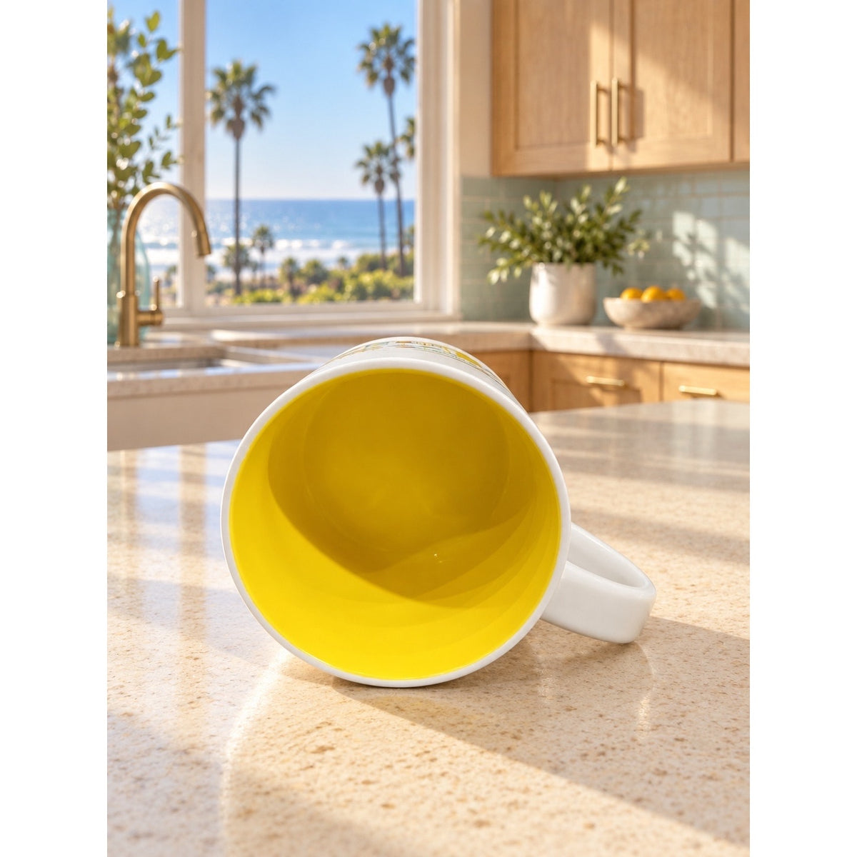 Starbucks Orange County Discovery Series Mug 14 oz Yellow Interior
