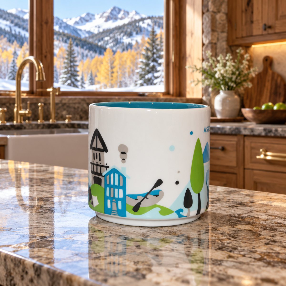 Starbucks Aspen Colorado You Are Here 14 oz Coffee Mug Ski Mountain YAH