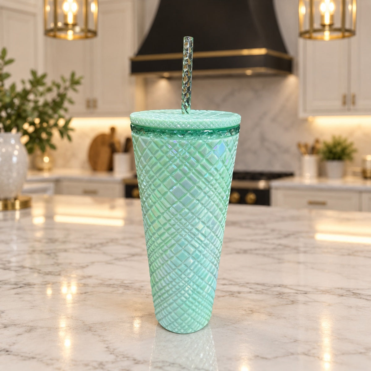 Starbucks Green Jeweled Tumbler Bling Cold Cup NWT