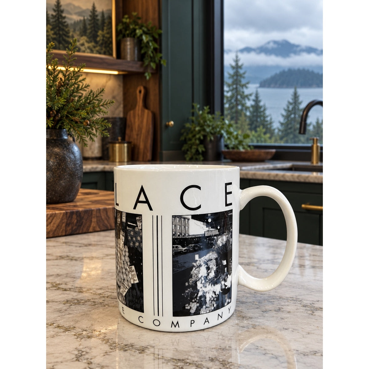 Starbucks Pike Place City Scenes Barista Mug 2003 Seattle Ferry Market