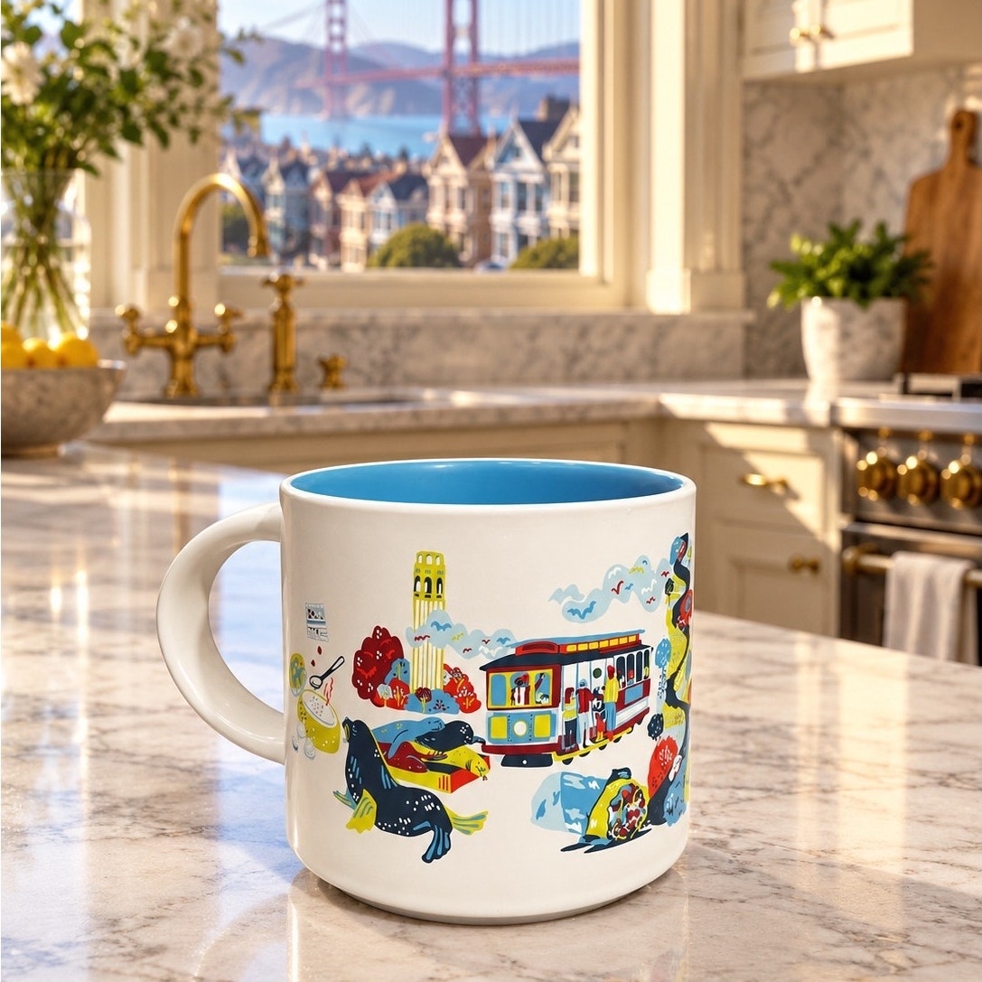 Starbucks San Francisco Discovery Series Mug 14 oz Blue Interior