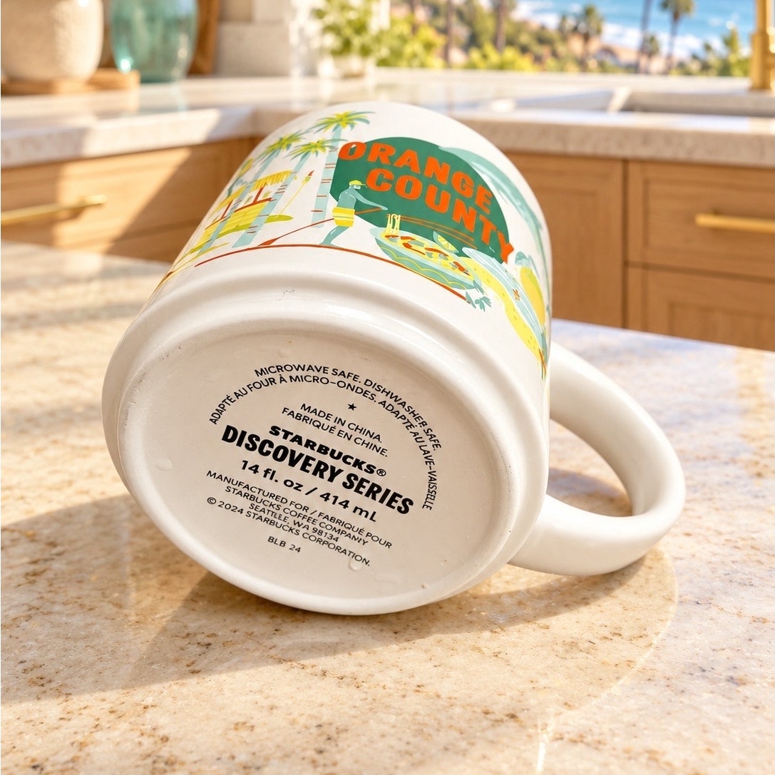 Starbucks Orange County Discovery Series Mug 14 oz Yellow Interior
