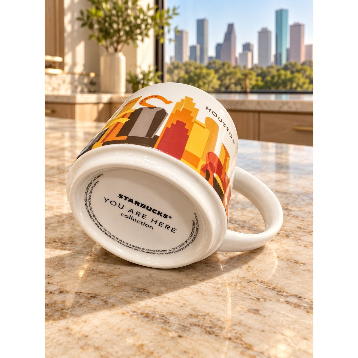 Starbucks Houston You Are Here Series Mug 14 oz Brown Interior