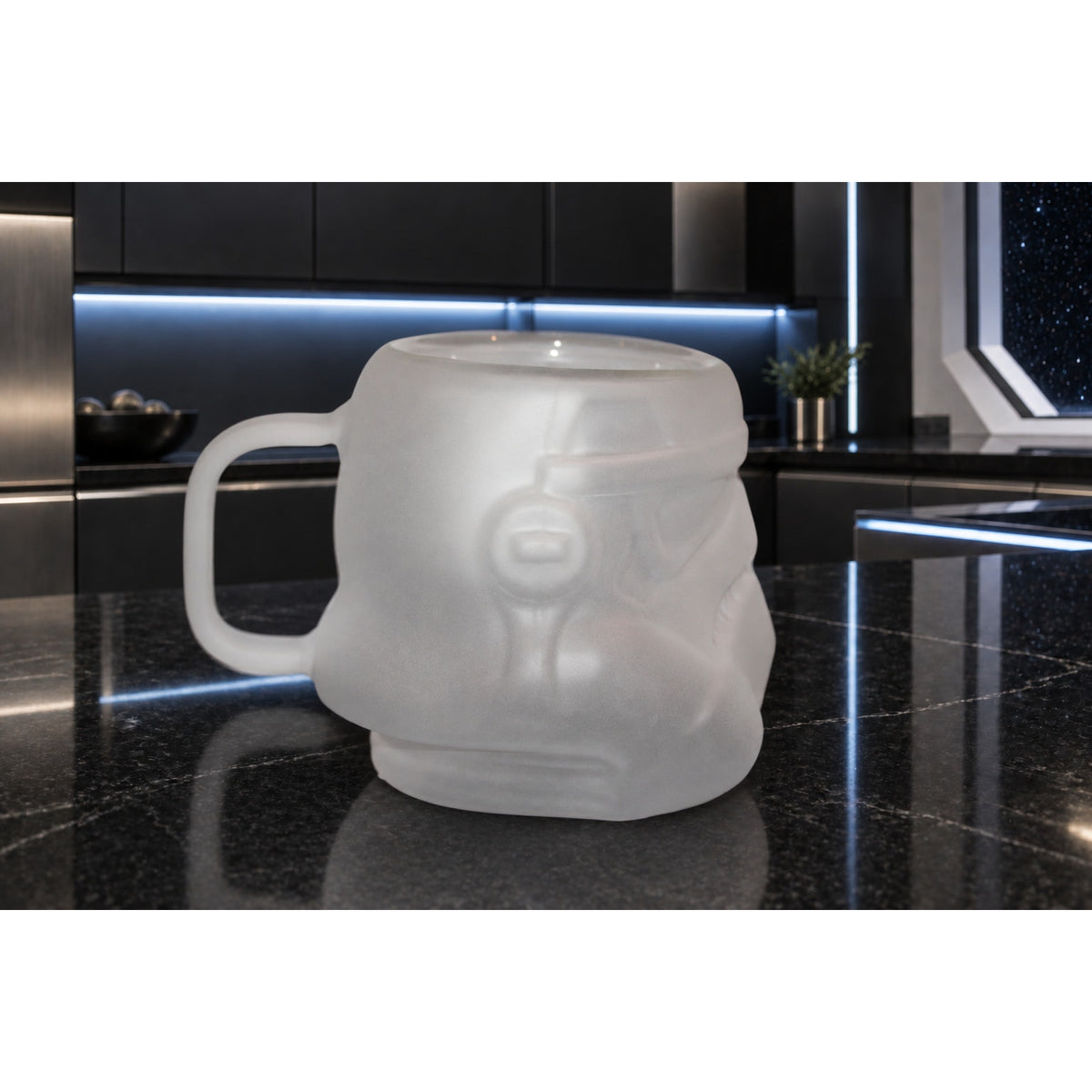 Disney Star Wars Stormtrooper Helmet Frosted Glass Mug 11.8 oz New