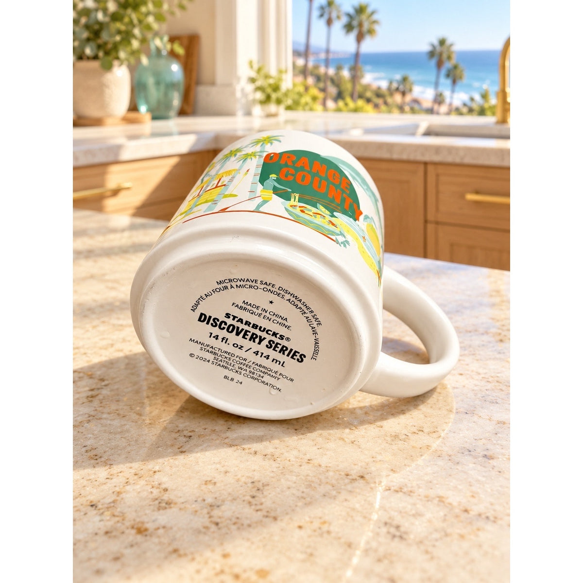 Starbucks Orange County Discovery Series Mug 14 oz Yellow Interior