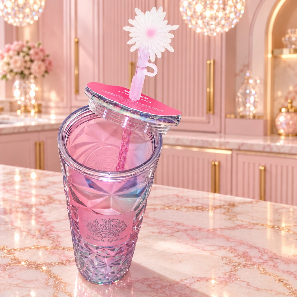 Starbucks Wicked Glinda Upland Pink Prism Cold Cup Tumbler 24oz NWT