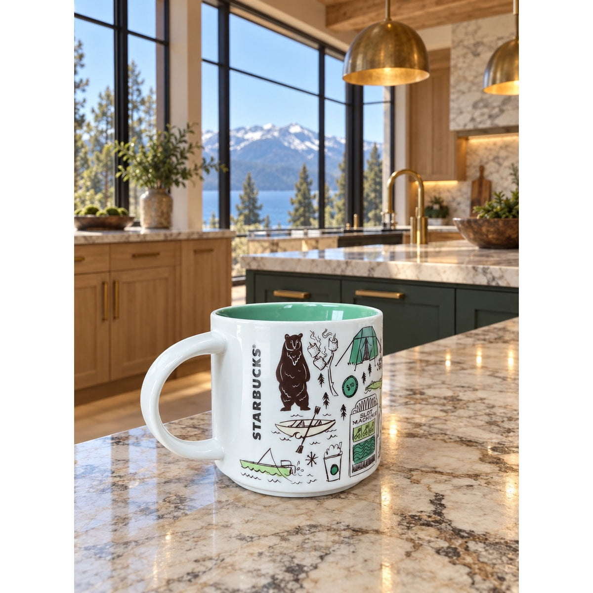 Starbucks Lake Tahoe Been There Series 14 Oz Coffee Mug Cup BTS EUC
