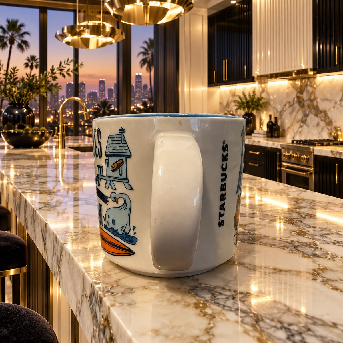 Starbucks Los Angeles “Been There Series”Across the Globe Coffee Mug Cup Blue