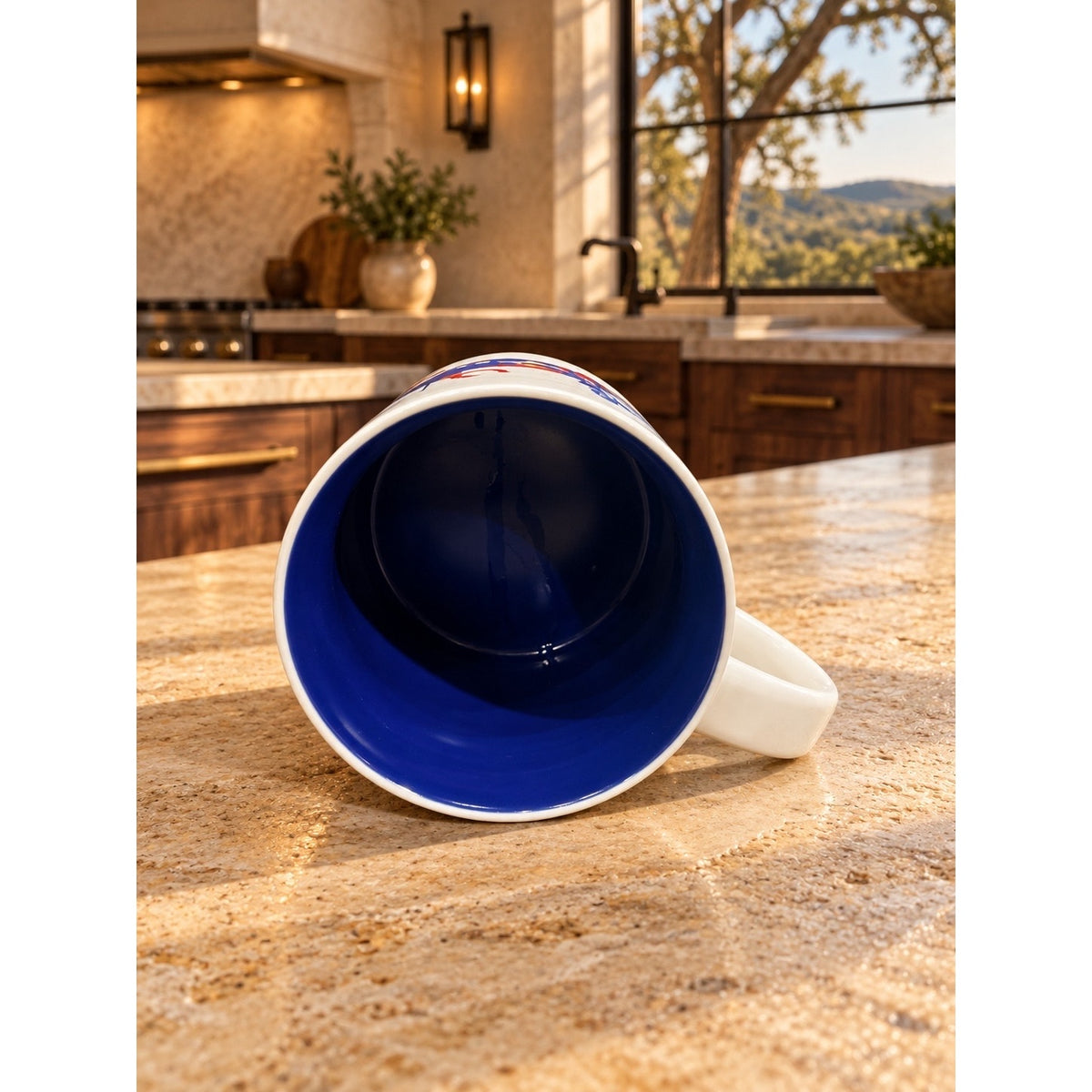 Starbucks Texas Discovery Series Mug 14 oz Cobalt Blue Interior