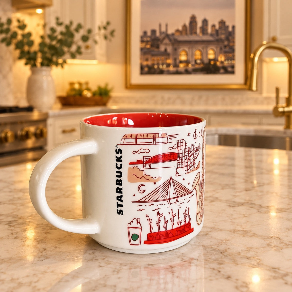 Starbucks Kansas City Been There Series 14 oz Mug Red Interior NWT
