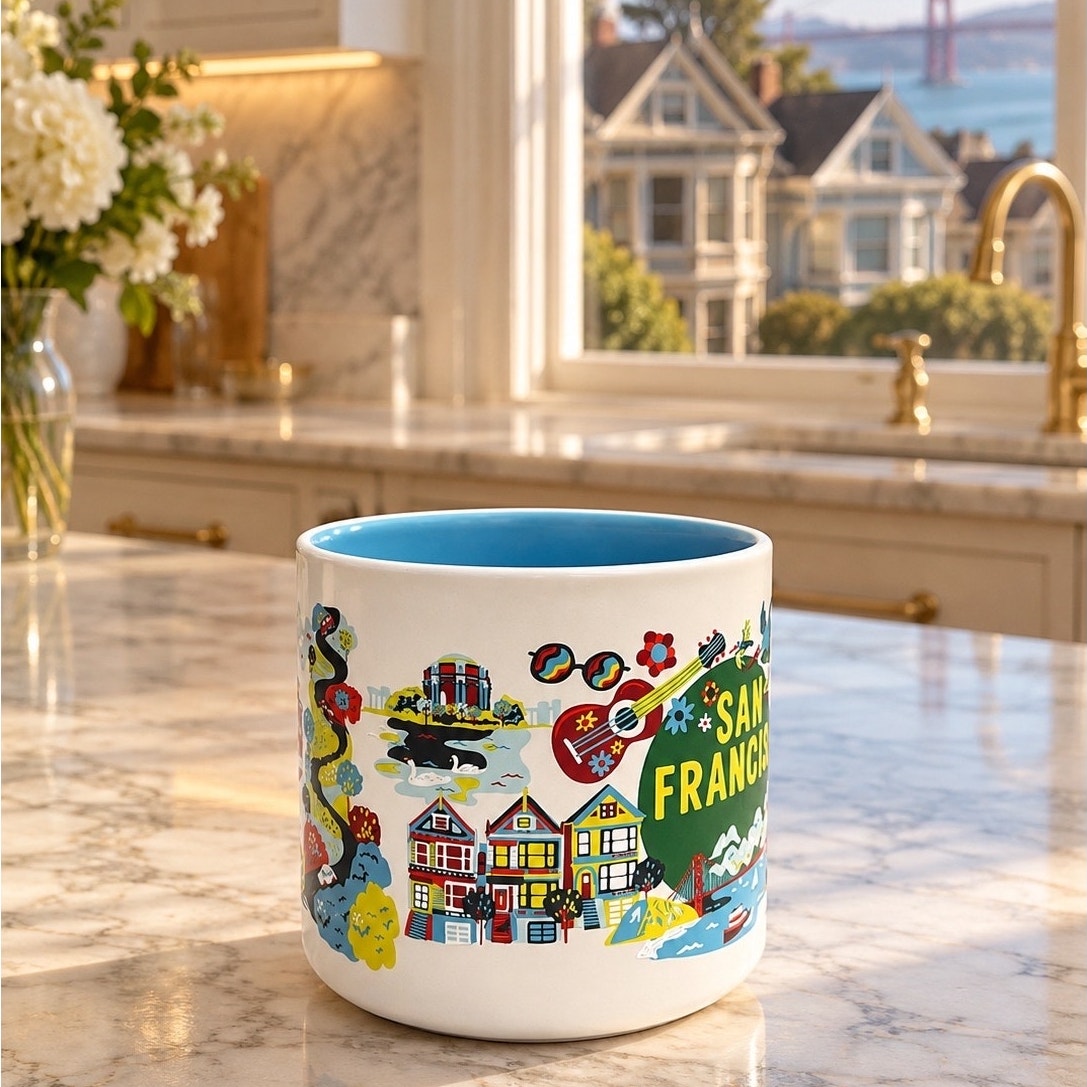 Starbucks San Francisco Discovery Series Mug 14 oz Blue Interior