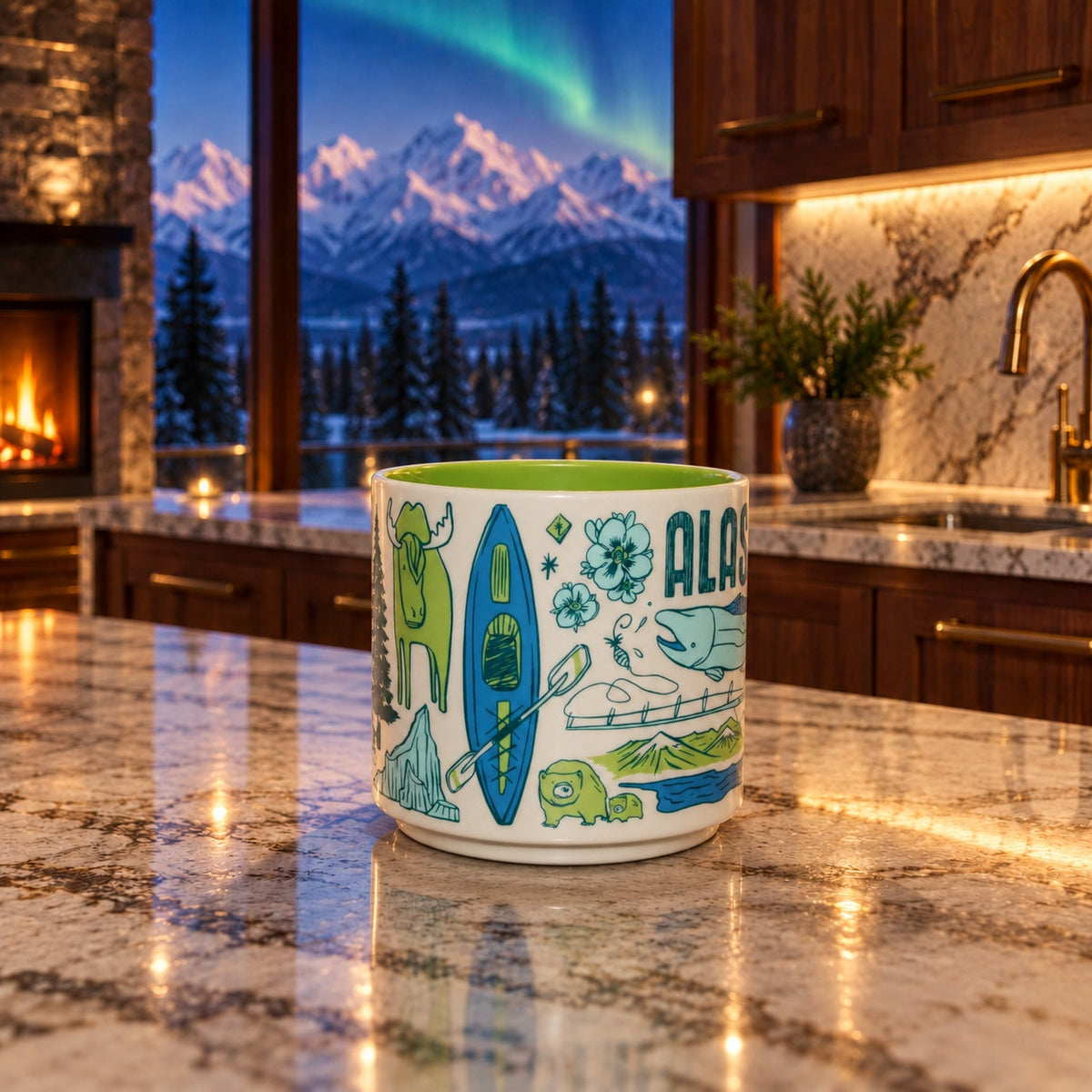 Starbucks Alaska Been There Series BTS 14oz Coffee Mug Cup EUC