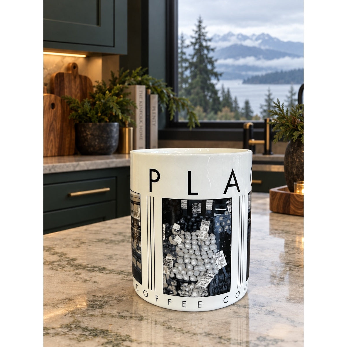 Starbucks Pike Place City Scenes Barista Mug 2003 Seattle Ferry Market