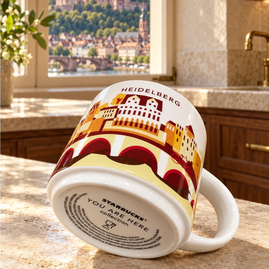 Starbucks Heidelberg Germany You Are Here Mug 14 oz Red Interior