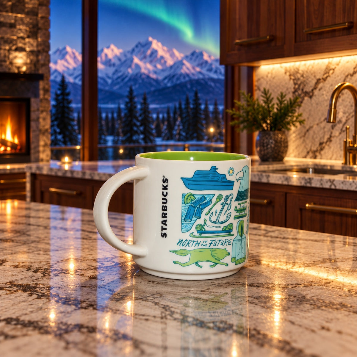 Starbucks Alaska Been There Series BTS 14oz Coffee Mug Cup EUC