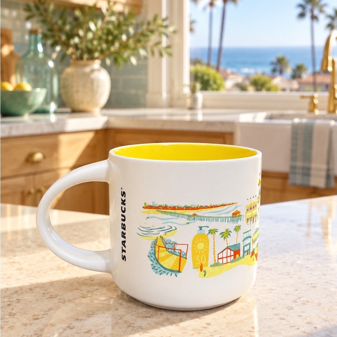 Starbucks Orange County Discovery Series Mug 14 oz Yellow Interior