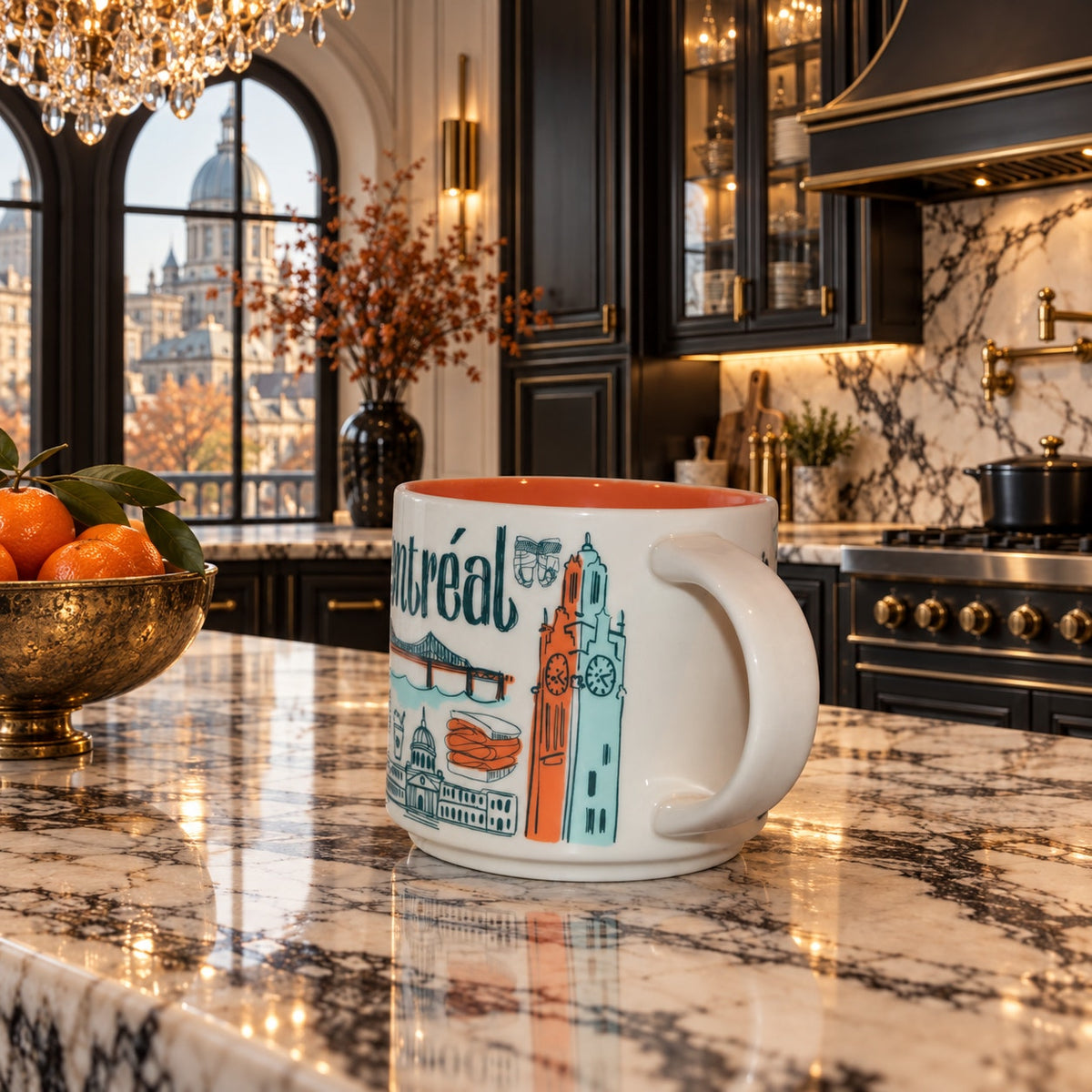 Starbucks Montreal Been There Series 14 oz Mug Orange Interior New w SKU