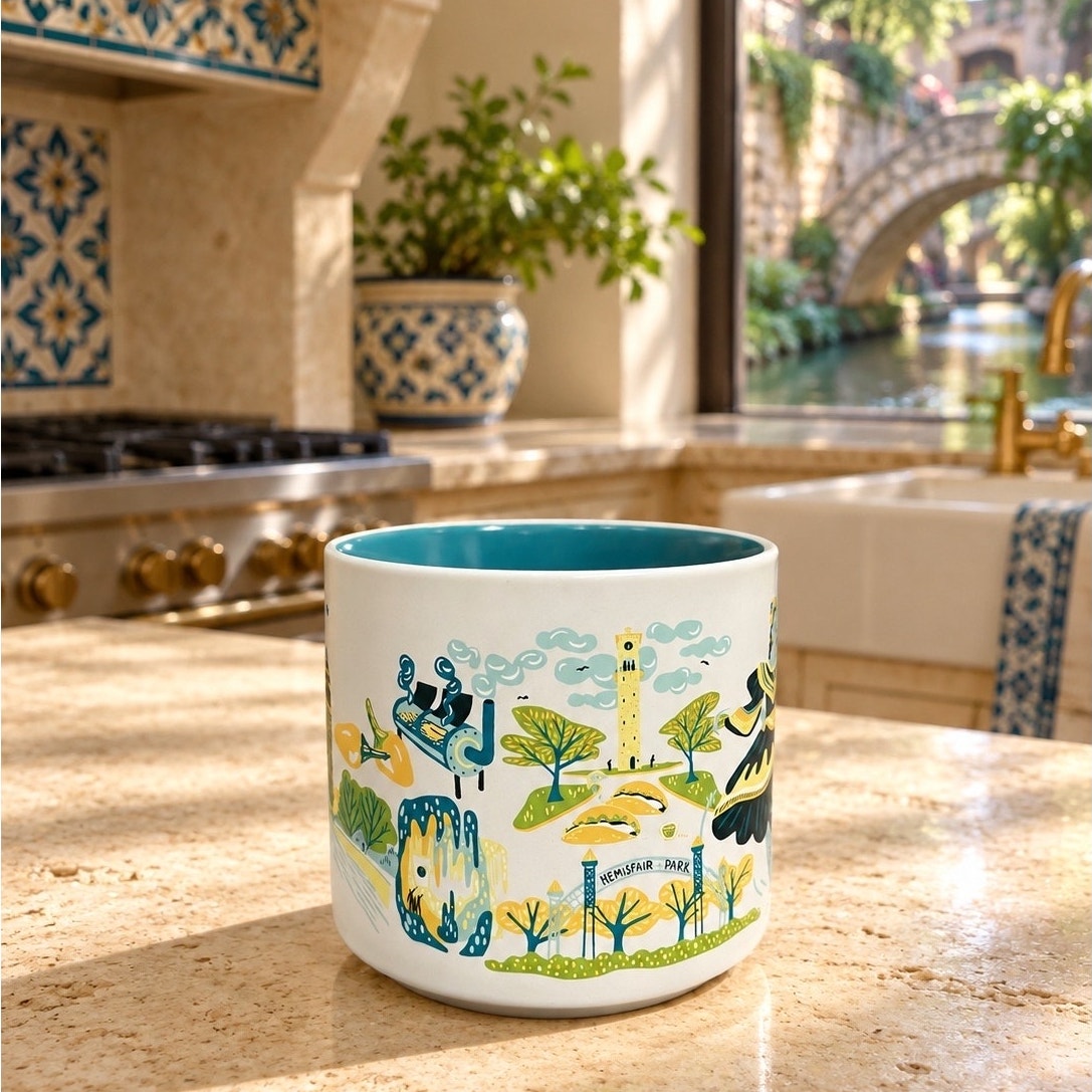 Starbucks San Antonio Discovery Series Mug 14 oz Teal Interior