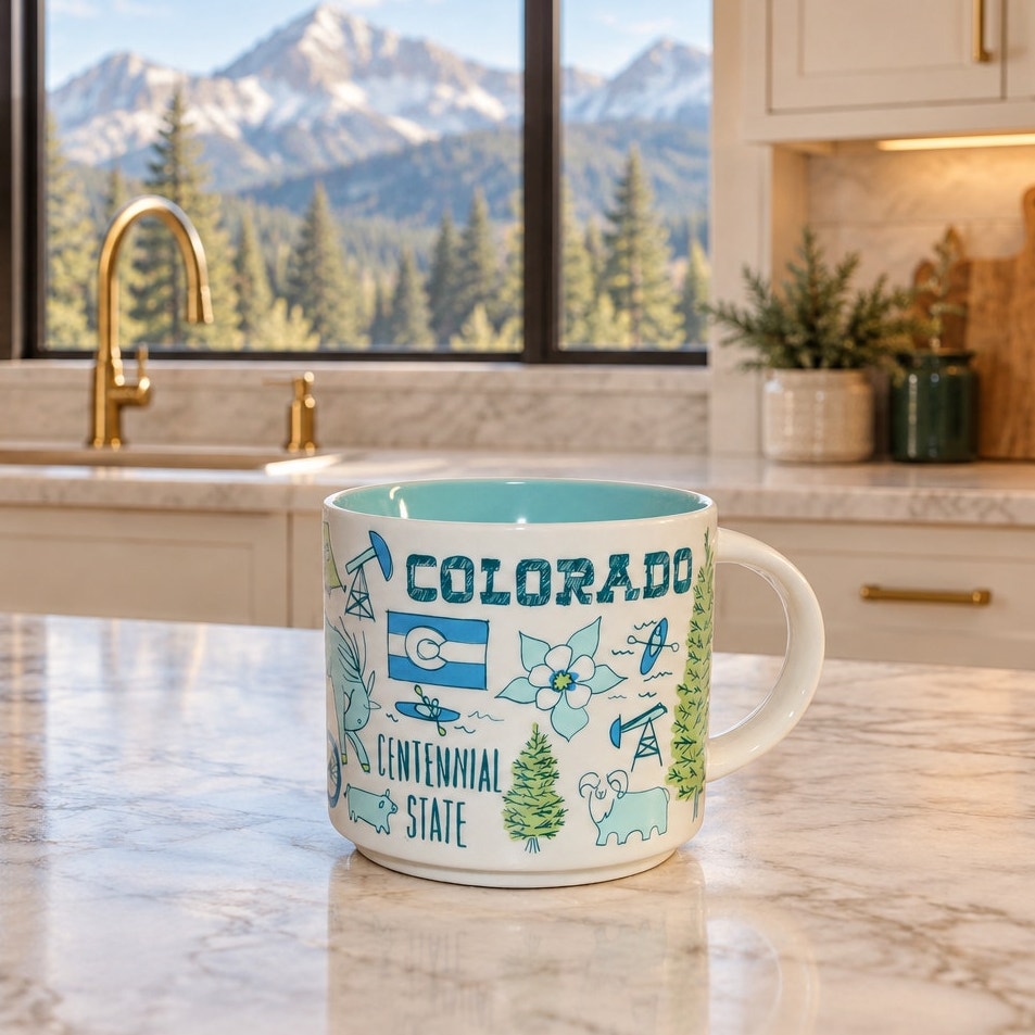 Starbucks Colorado Been There Mug Across the Globe 14 oz Coffee Cup EUC