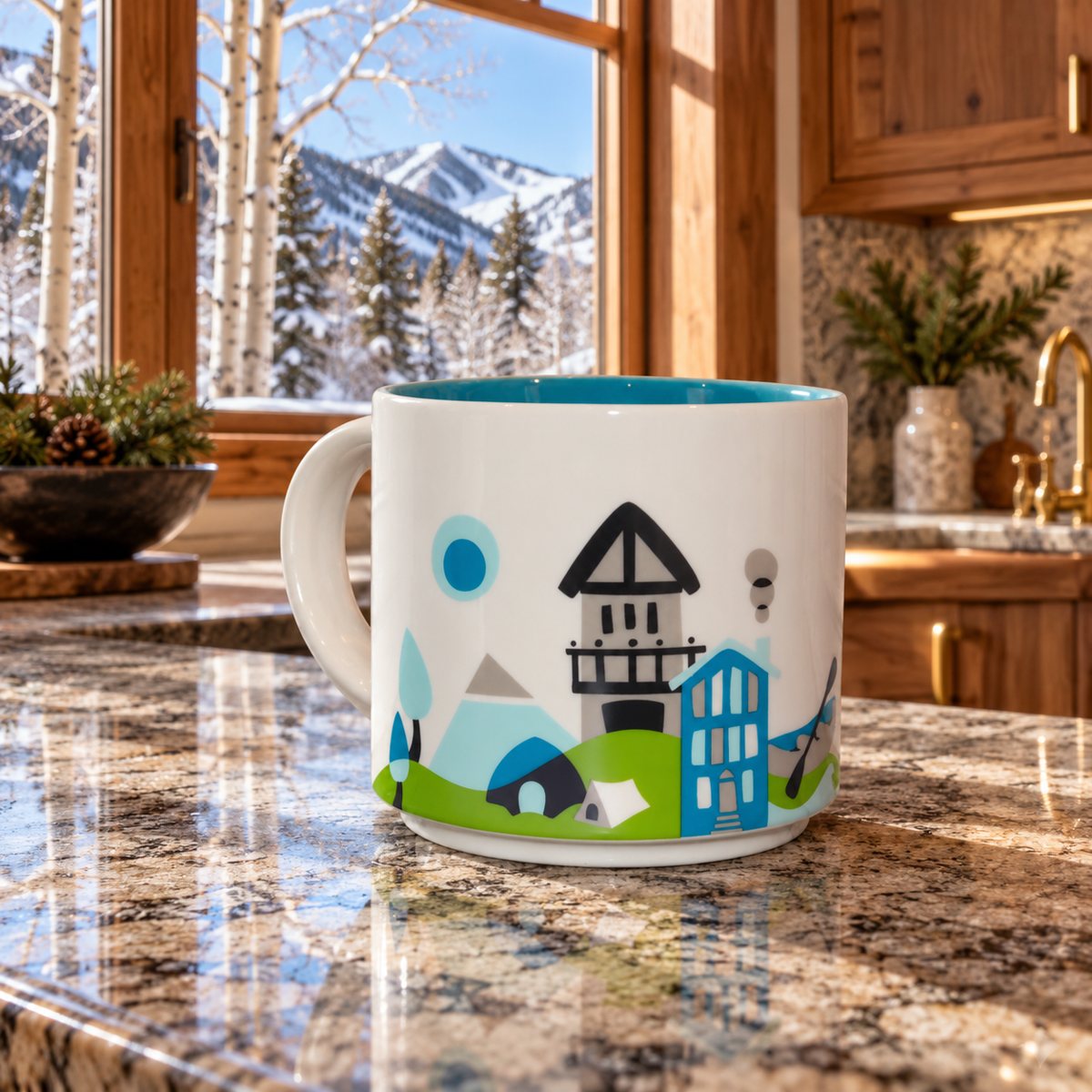 Starbucks Aspen Colorado You Are Here 14 oz Coffee Mug Ski Mountain YAH