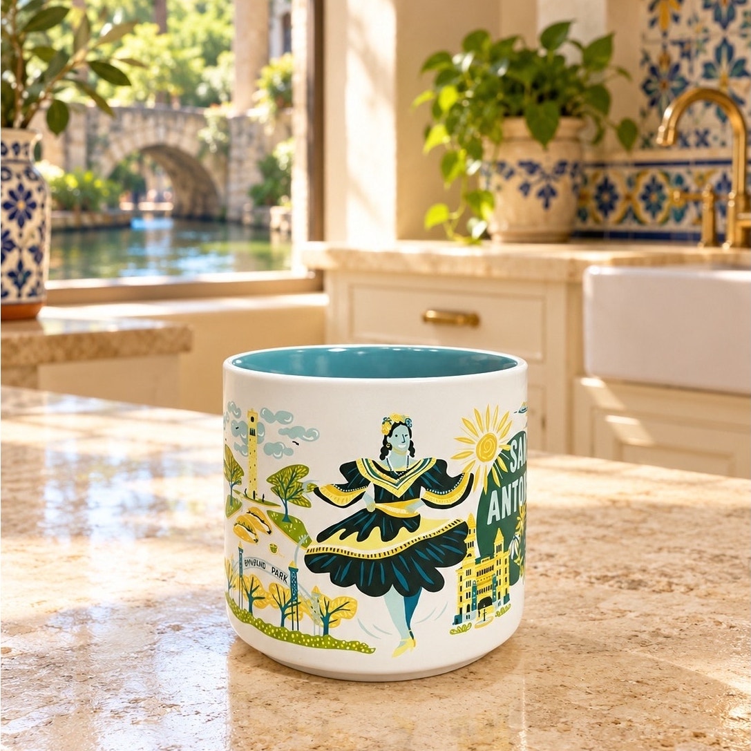 Starbucks San Antonio Discovery Series Mug 14 oz Teal Interior