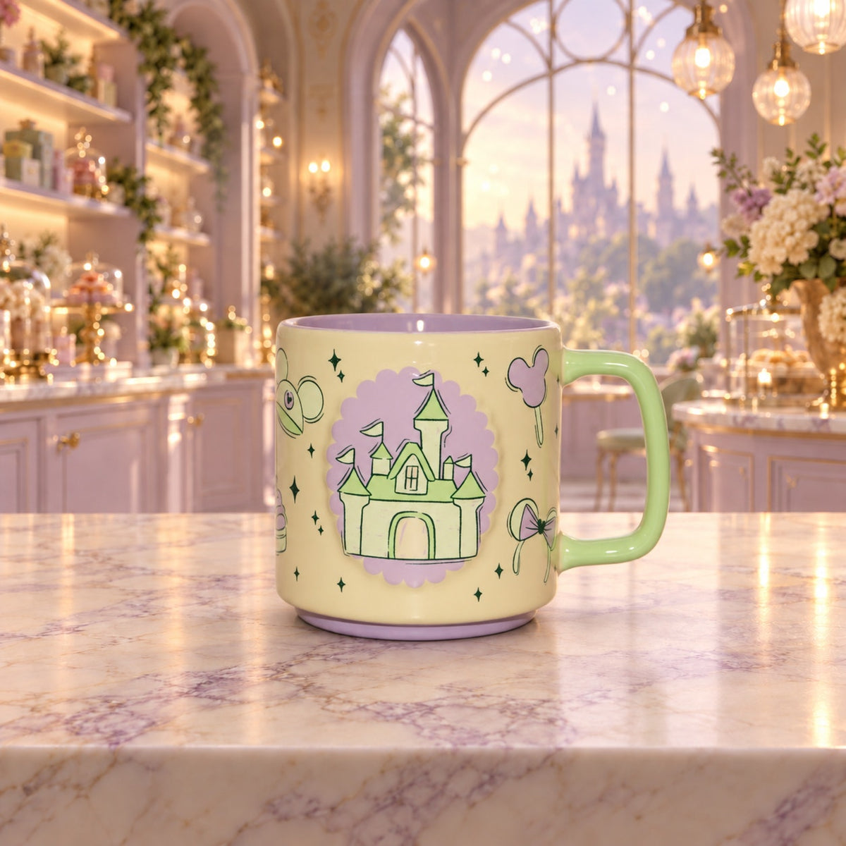 Disney Parks Starbucks 2026 Summertime Castle Matcha Lavender Mug NEW 14oz