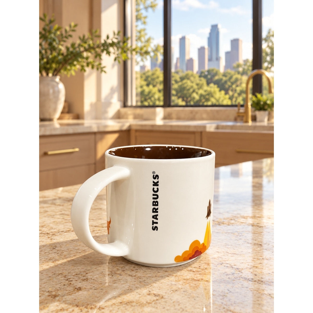 Starbucks Houston You Are Here Series Mug 14 oz Brown Interior