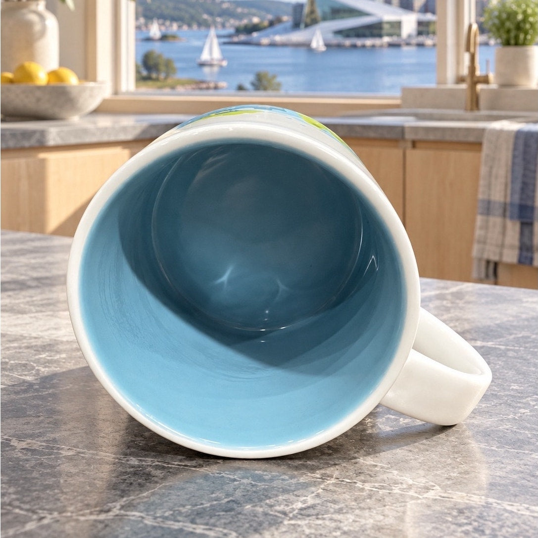 Starbucks Oslo You Are Here Series Mug 14 oz Blue Interior Staining