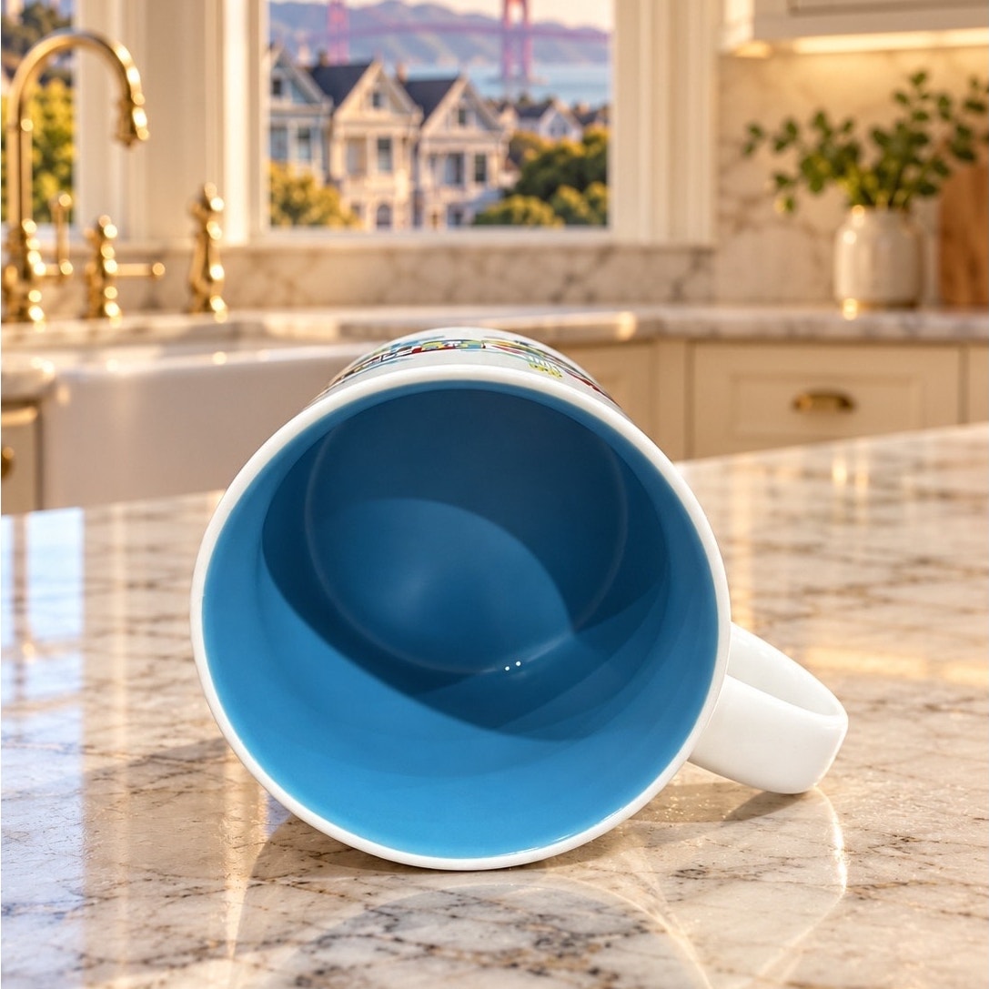 Starbucks San Francisco Discovery Series Mug 14 oz Blue Interior