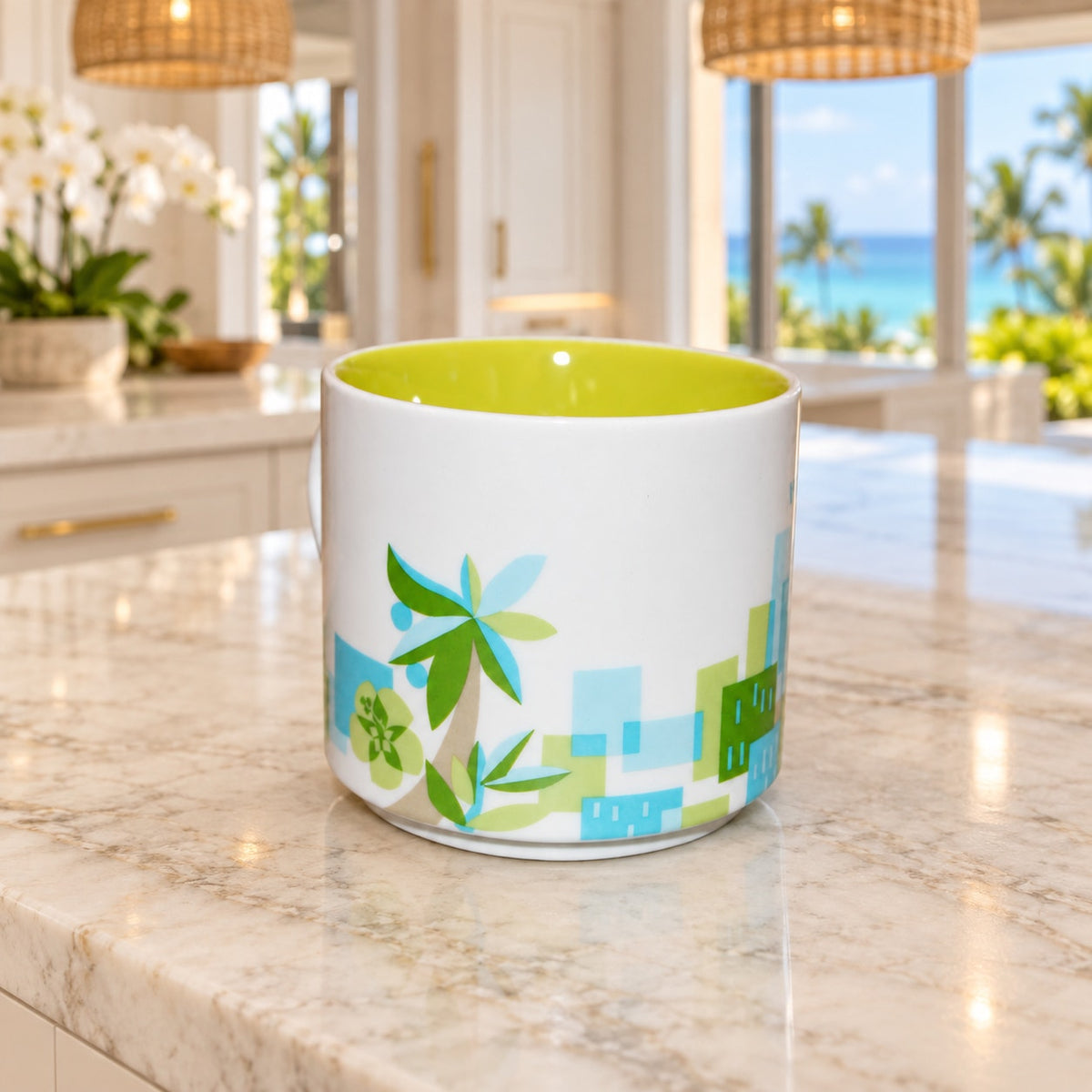 Starbucks Waikiki Hawaii You Are Here Collection YAH Coffee Mug Cup EUC