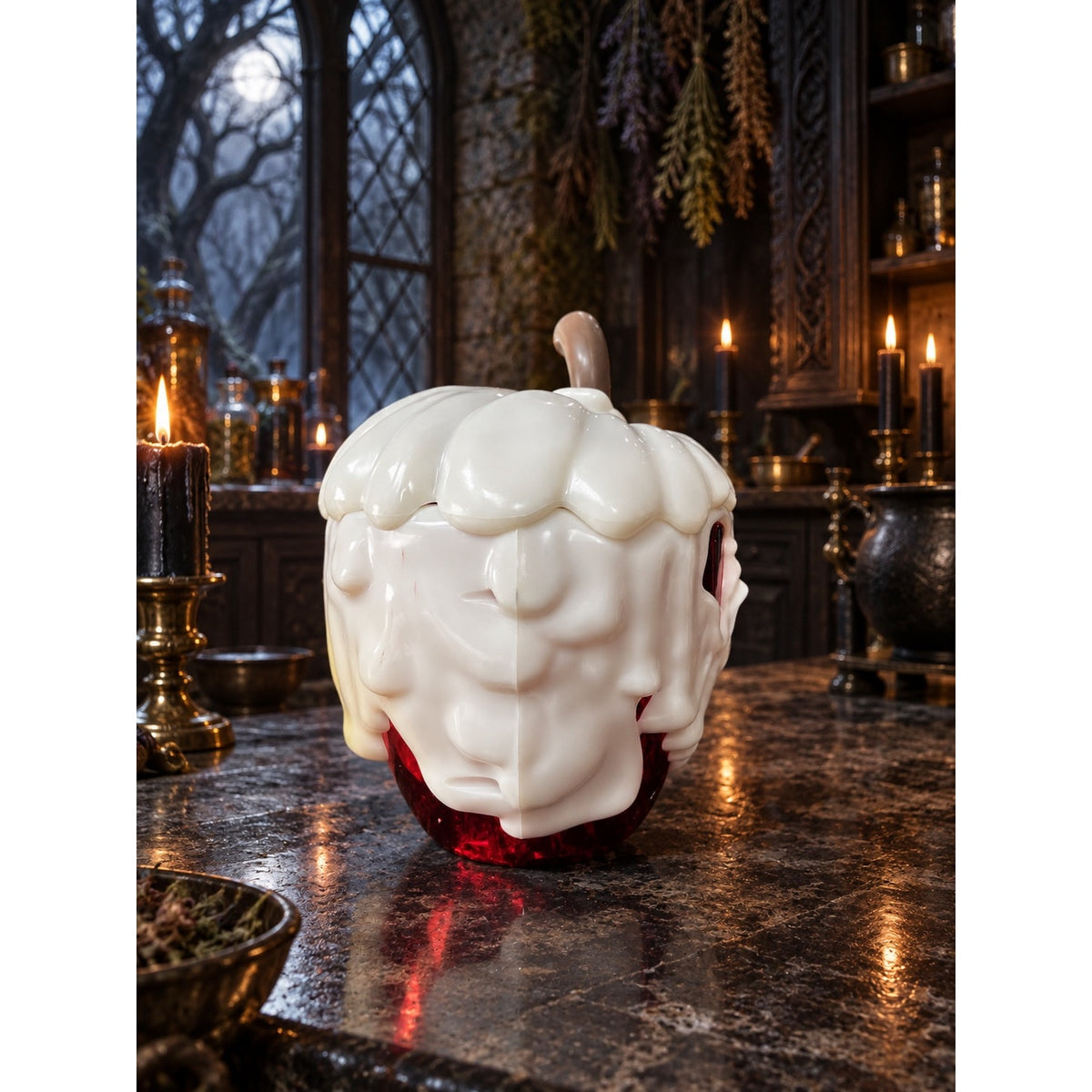 Disney Parks Snow White Evil Queen Poison Apple Skull Mug With Lid