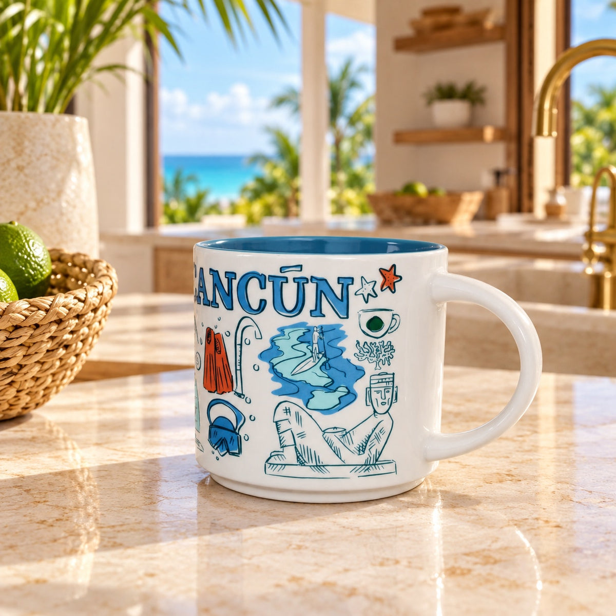 Cancun Mexico Starbucks Been There Mug 14oz Travel City Collectible EUC