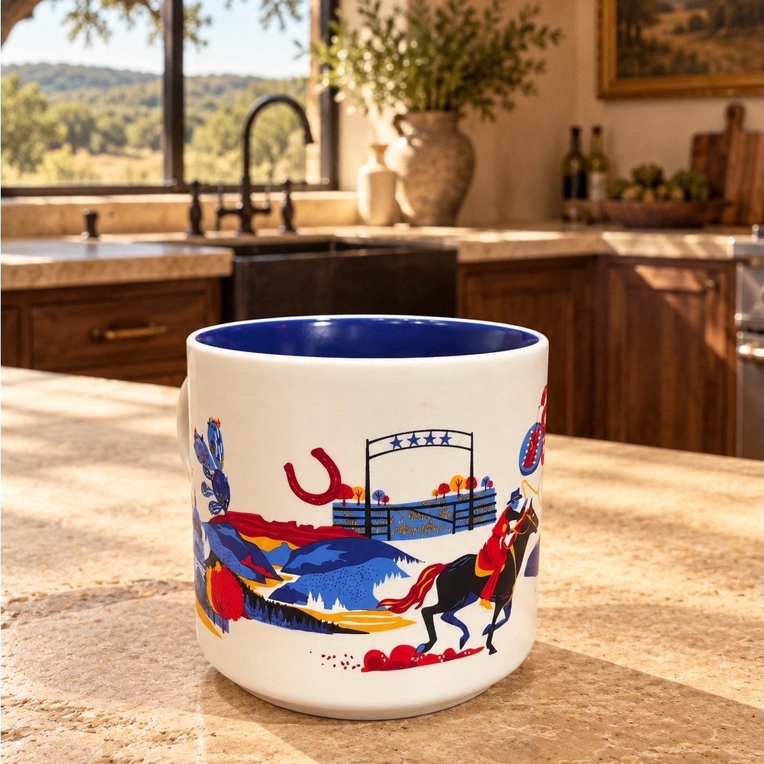 Starbucks Texas Discovery Series Mug 14 oz Cobalt Blue Interior