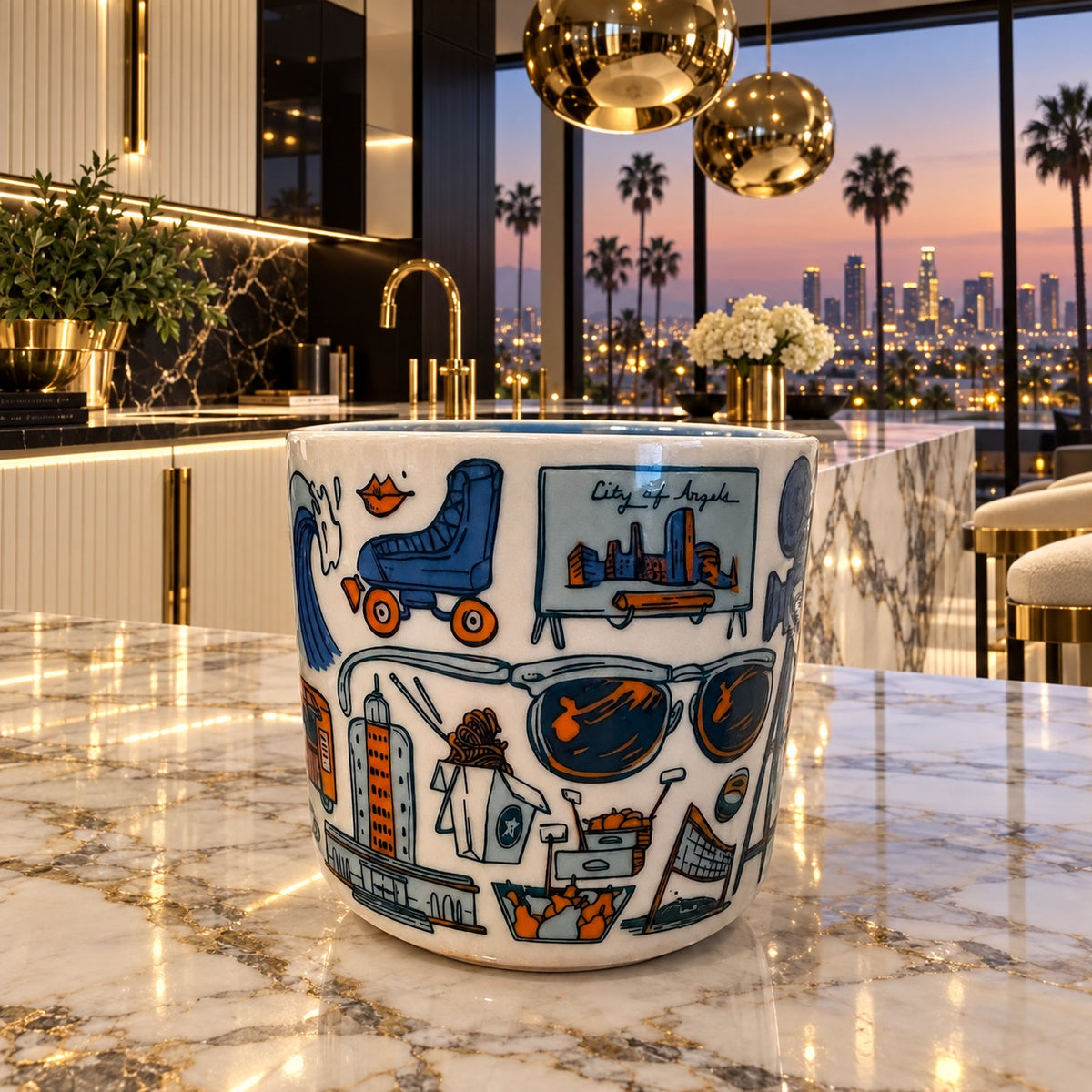 Starbucks Los Angeles “Been There Series”Across the Globe Coffee Mug Cup Blue
