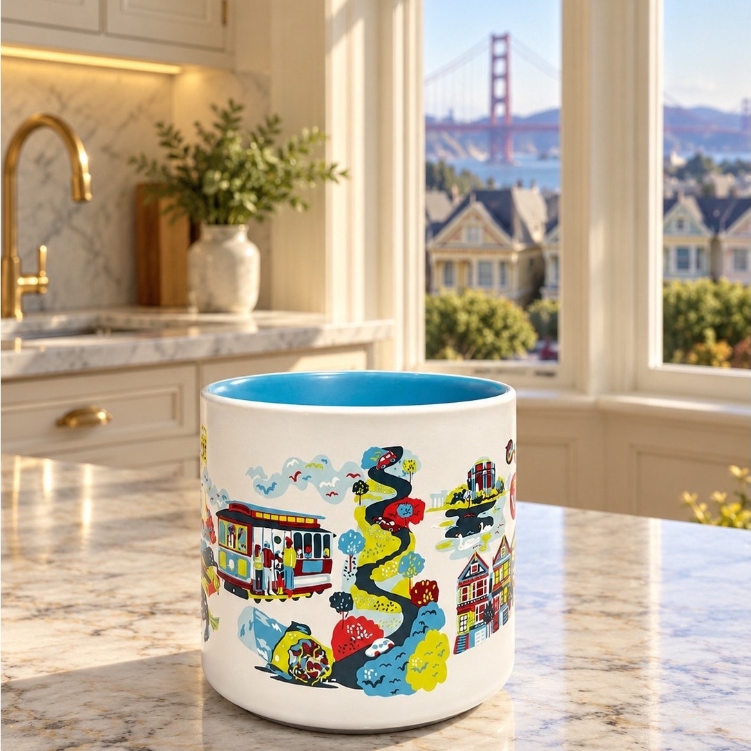 Starbucks San Francisco Discovery Series Mug 14 oz Blue Interior
