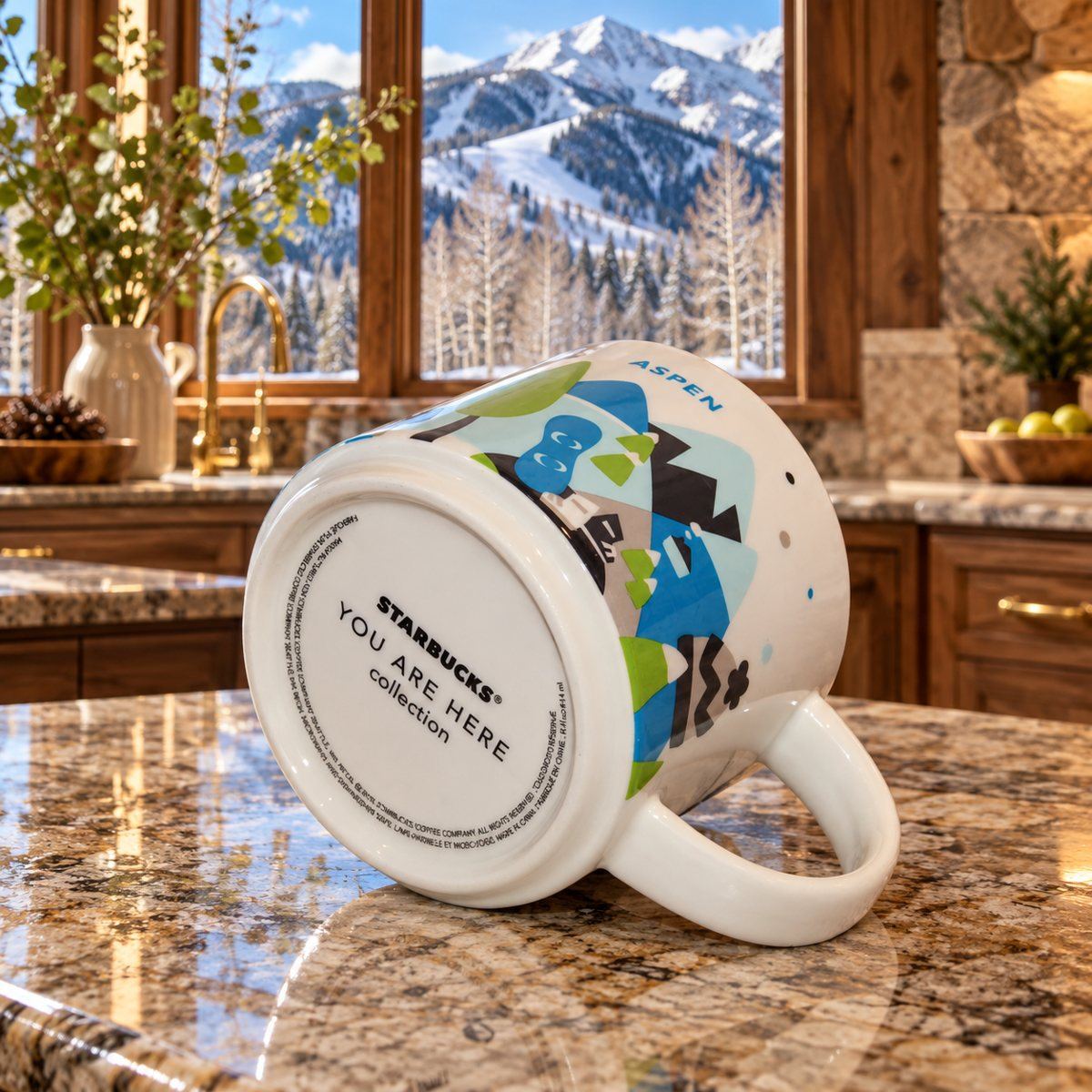 Starbucks Aspen Colorado You Are Here 14 oz Coffee Mug Ski Mountain YAH