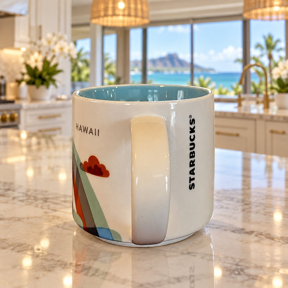 Starbucks Hawaii You Are Here Mug 14oz Coffee Cup Tropical Island
