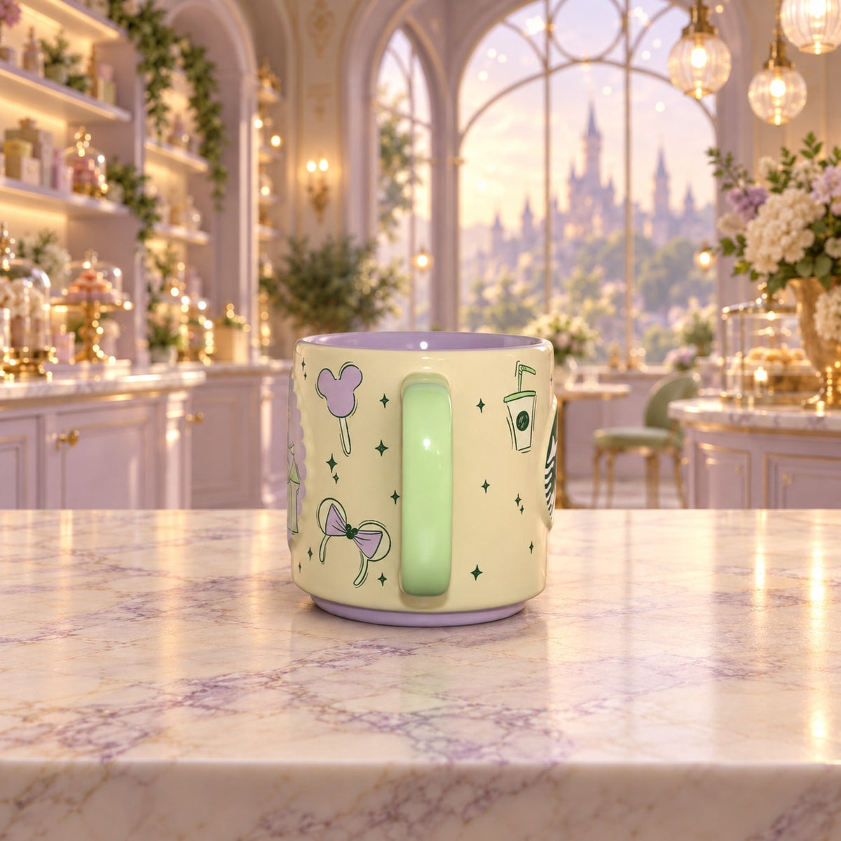 Disney Parks Starbucks 2026 Summertime Castle Matcha Lavender Mug NEW 14oz
